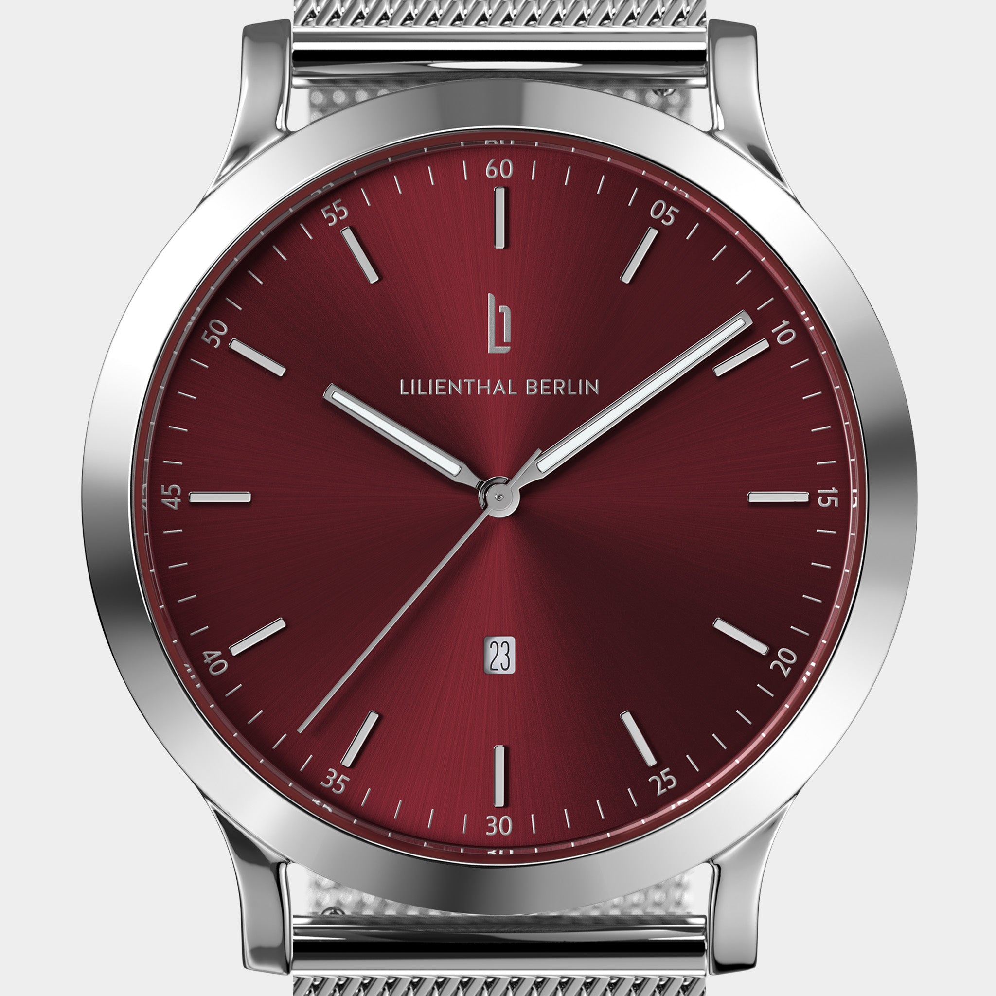 Huxley Silver Bordeaux Mesh Silver Glossy – Lilienthal Berlin