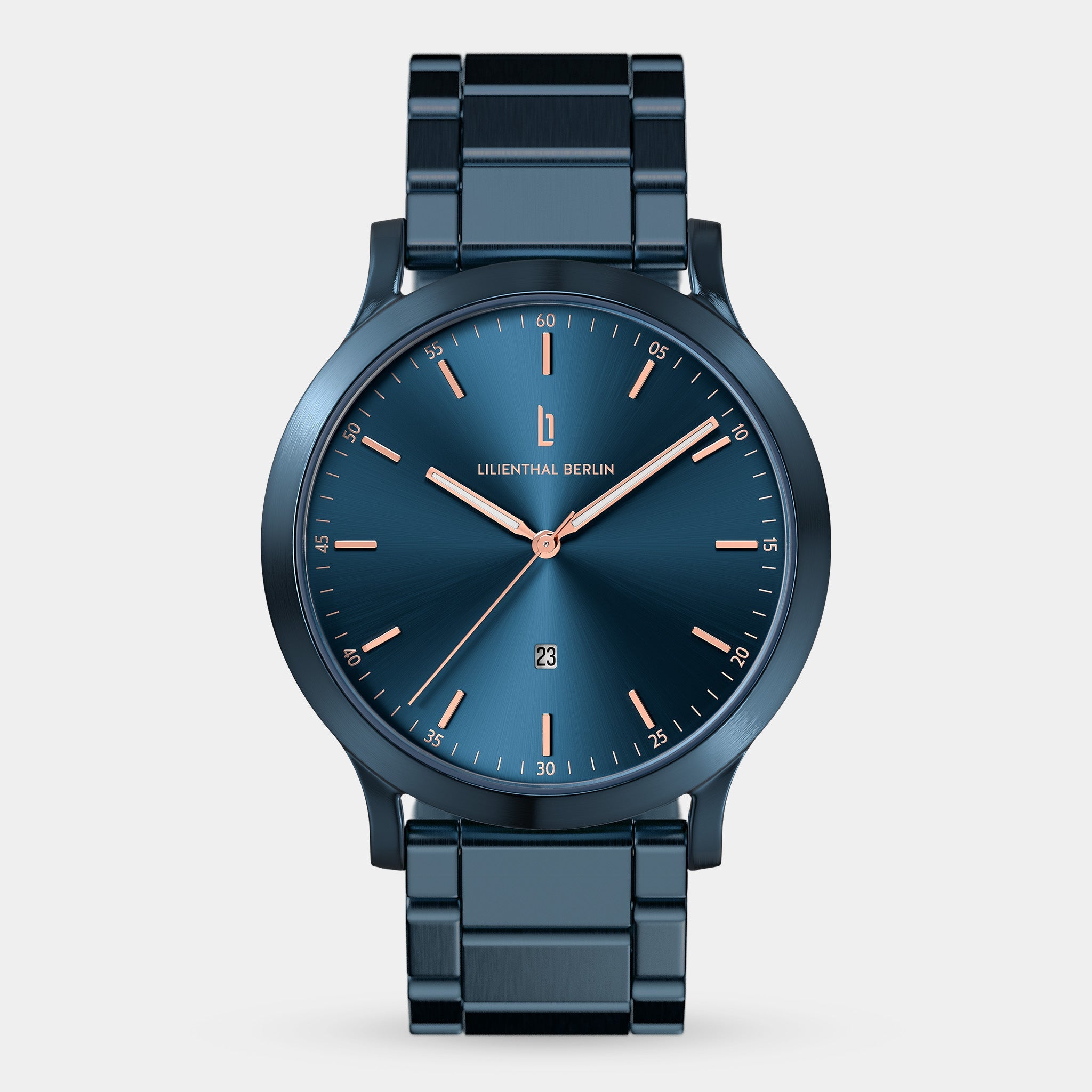 Huxley Blue Rose Gold Stainless Steel Blue Brushed – Lilienthal