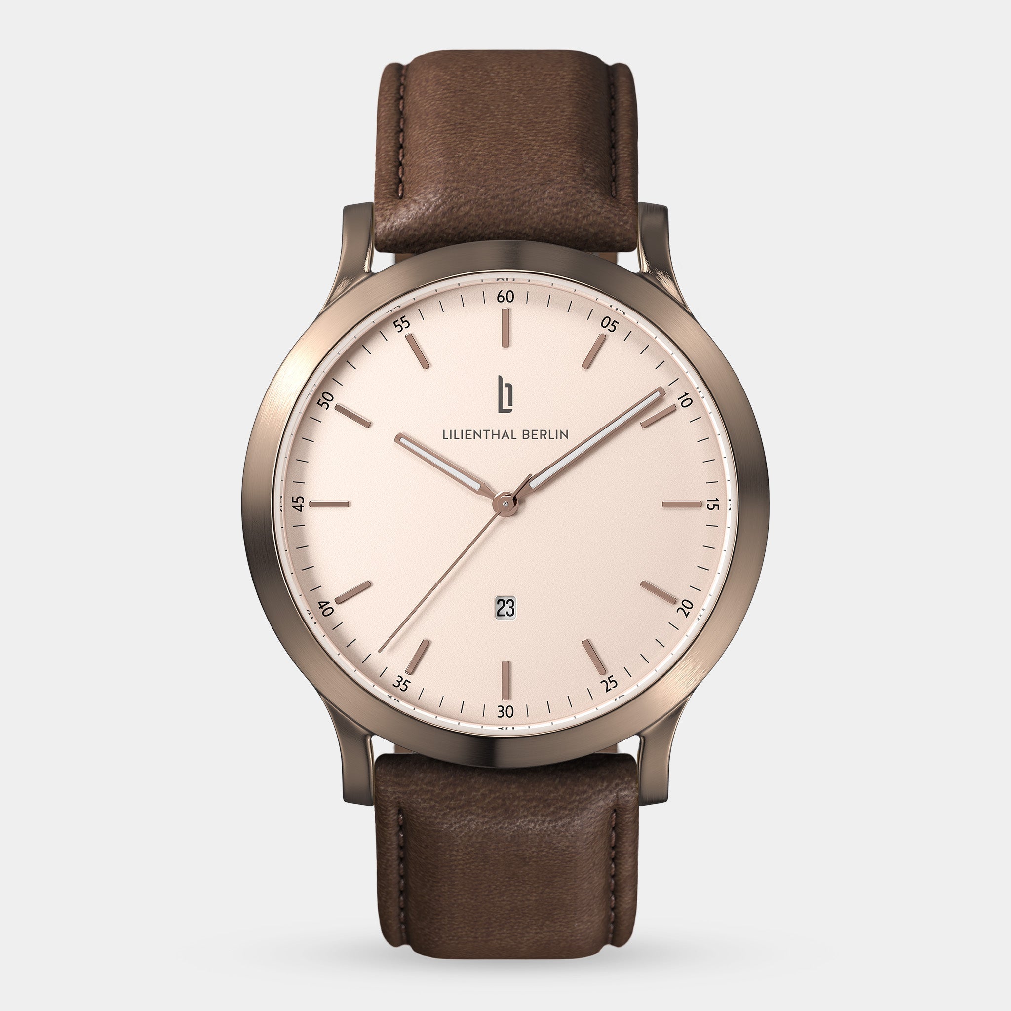 Huxley Bronze Almond Leather Dark brown – Lilienthal Berlin