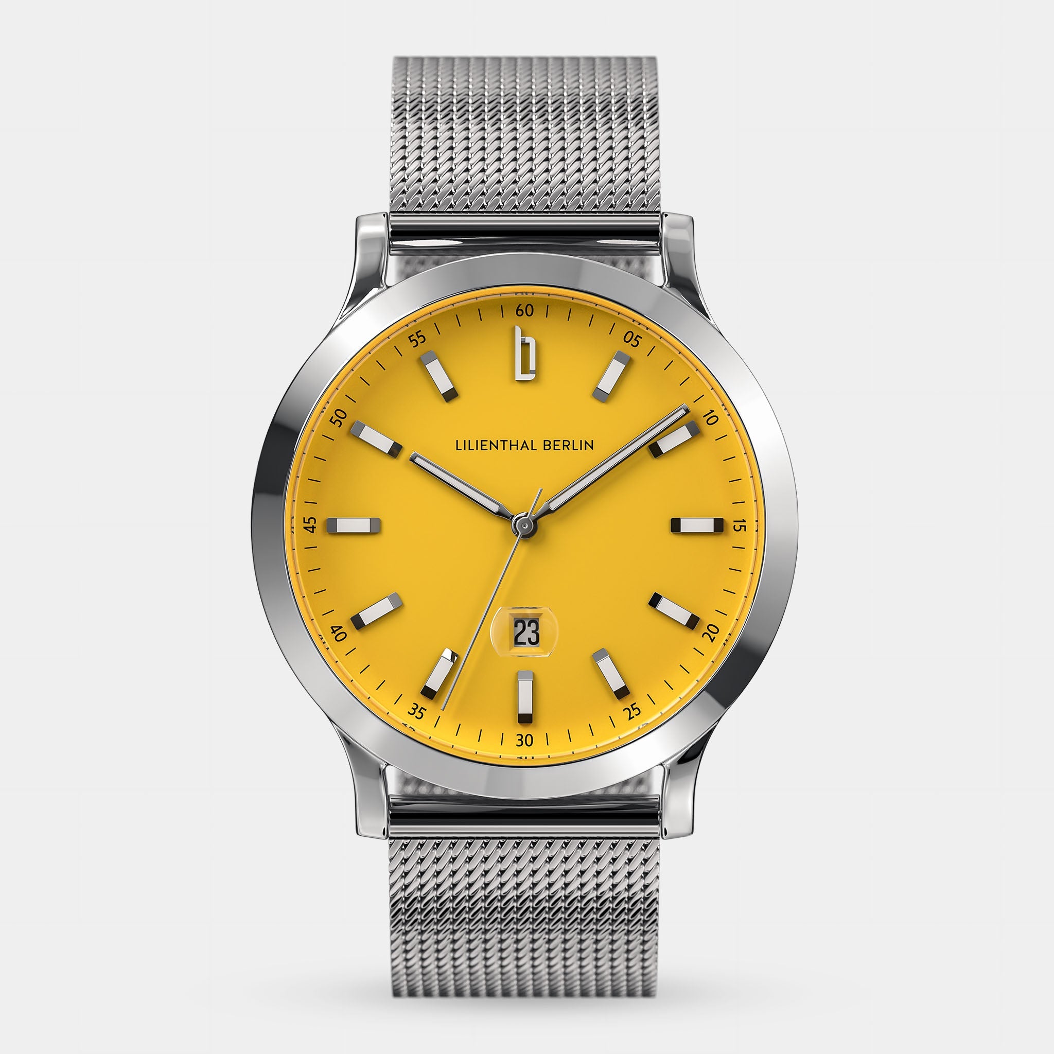 Huxley II Canary Yellow Mesh Silver Glossy – Lilienthal Berlin