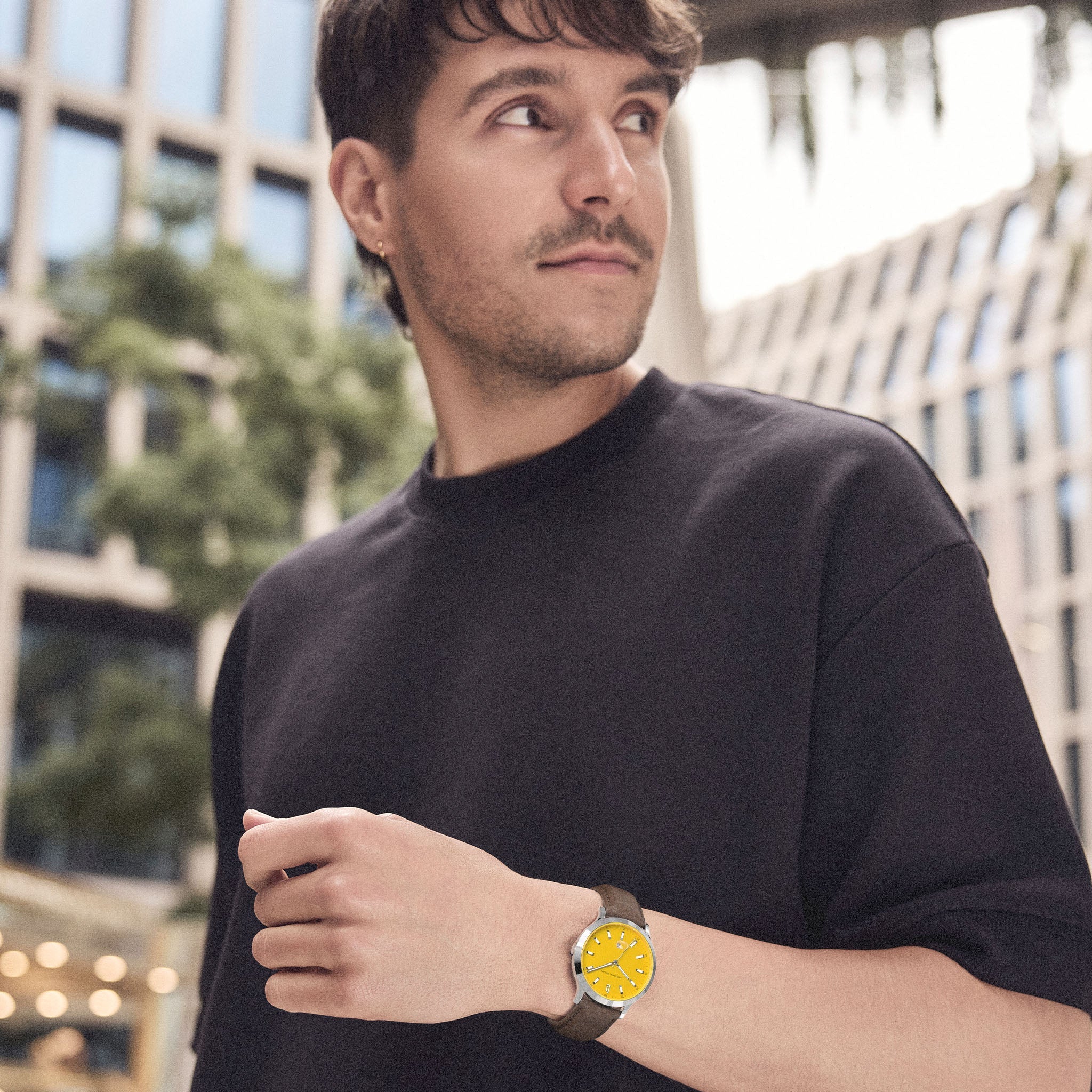 Huxley II Canary Yellow Leather Dark brown – Lilienthal Berlin