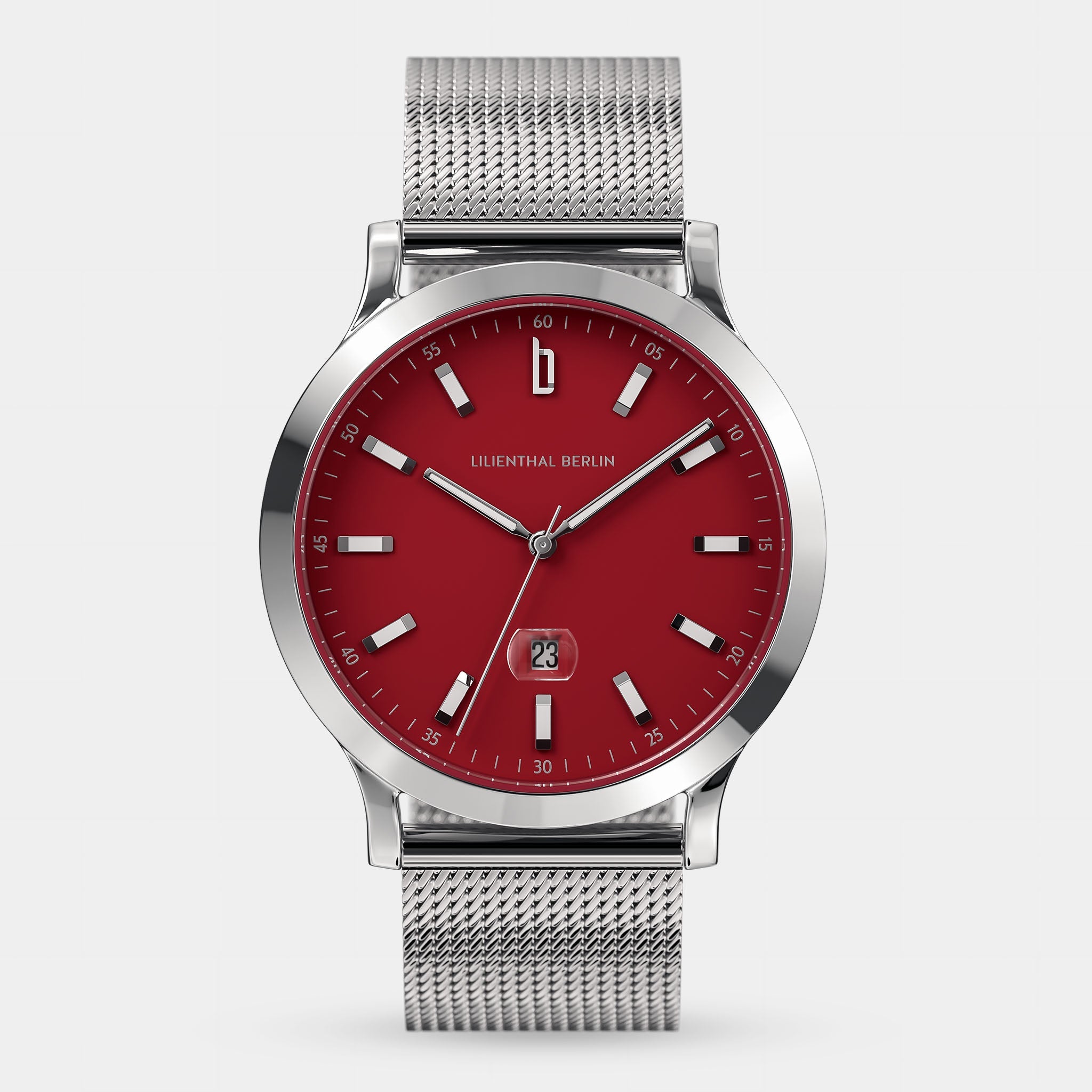 Huxley II Crimson Red Mesh Silver Glossy – Lilienthal Berlin