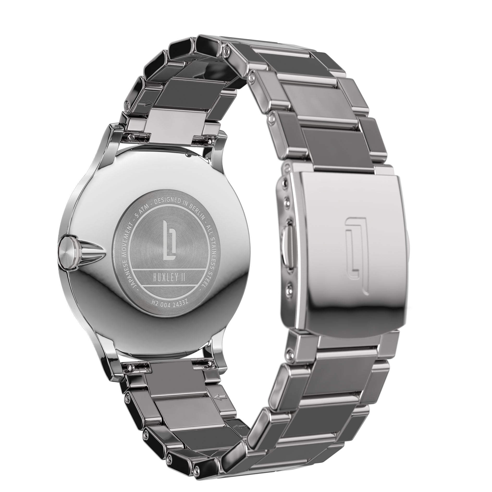 Huxley II Alabaster White Stainless steel Silver Glossy