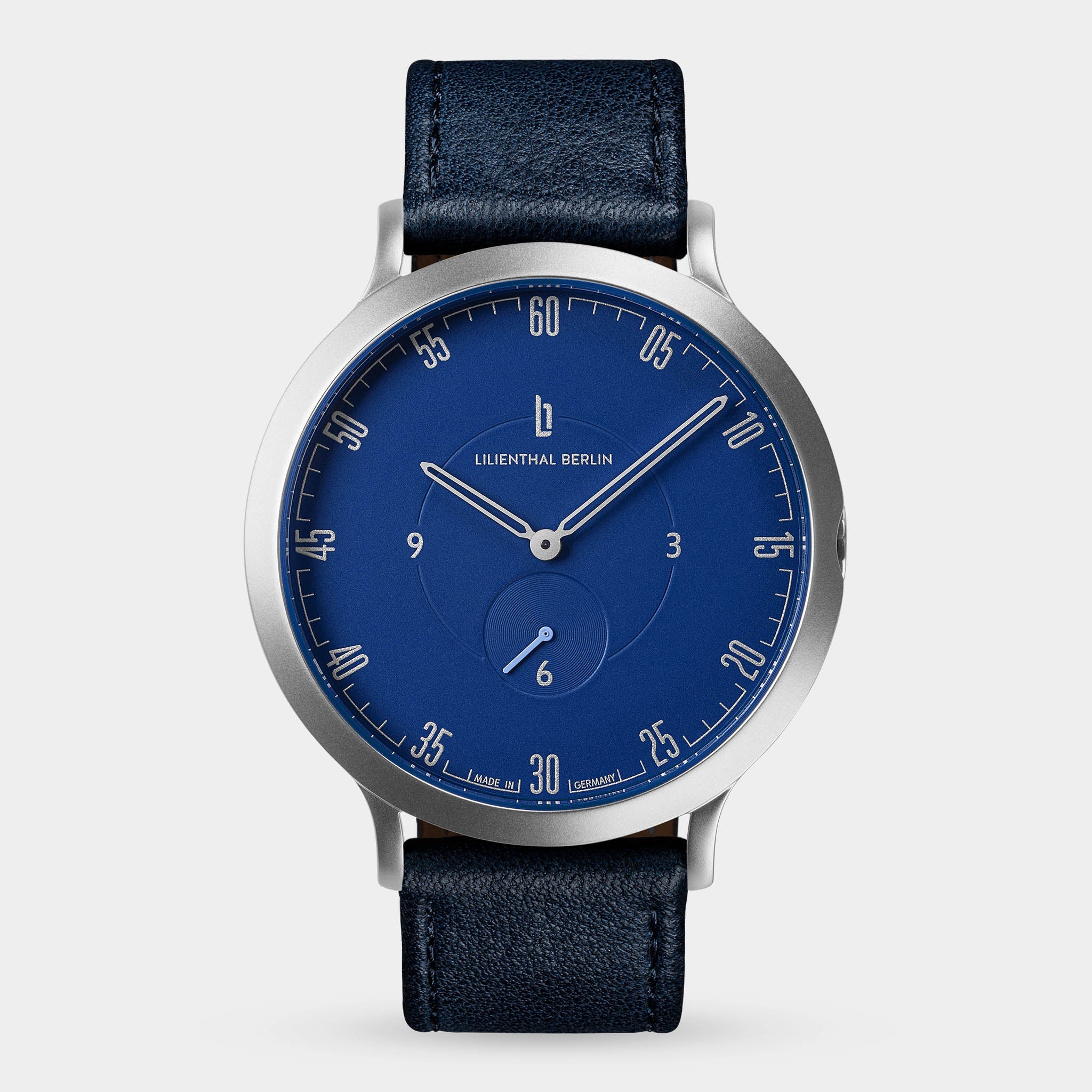 Lilienthal 1 Original Silver-Blue - Leather Dark Blue - Lilienthal Berlin