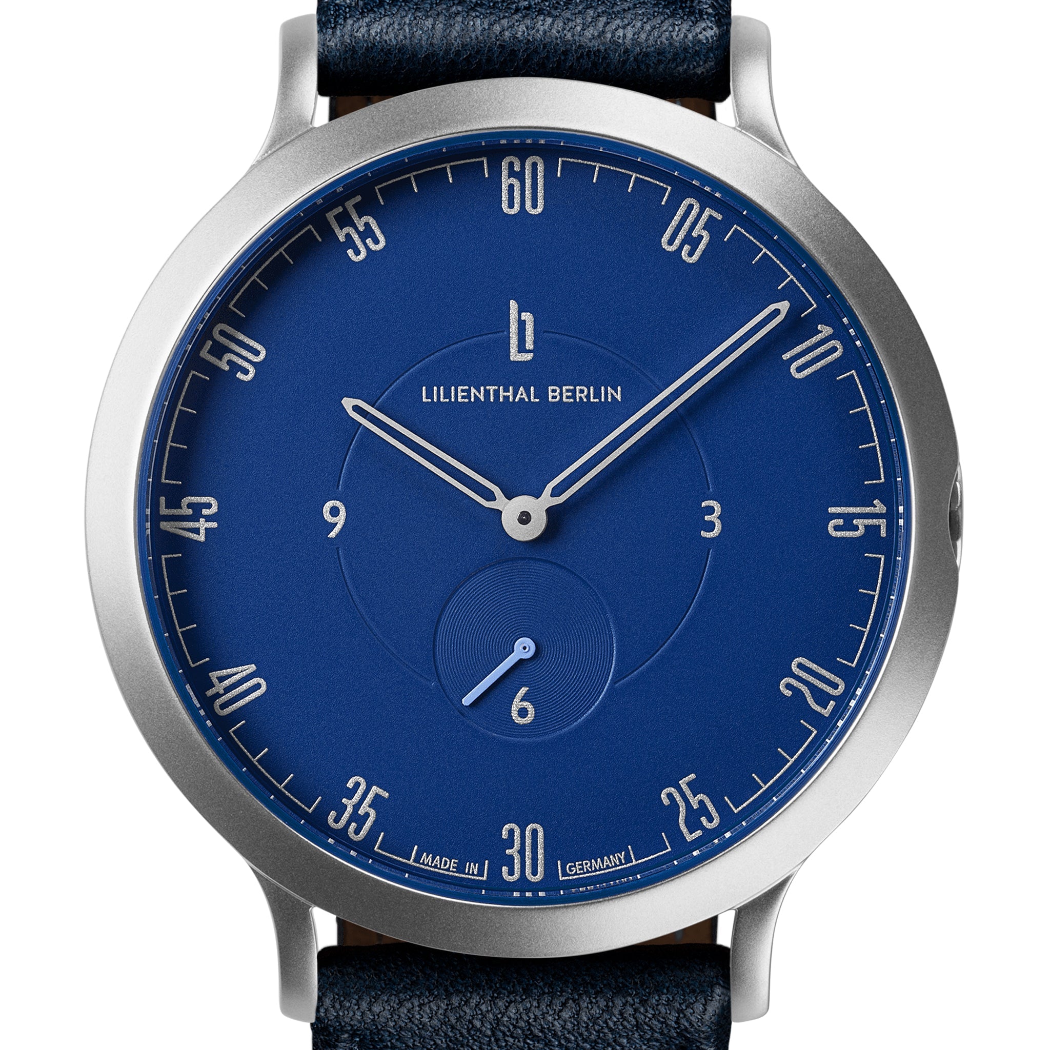 Lilienthal 1 Original Silver-Blue - Leather Dark Blue - Lilienthal Berlin