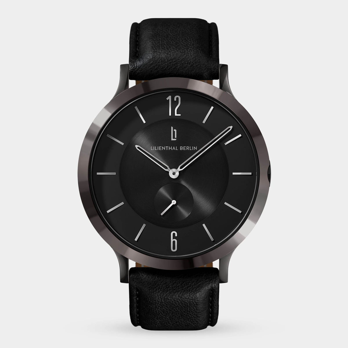 Lilienthal Berlin The Classic Dark Silver Black — Sunburst Finish With Applied Indices