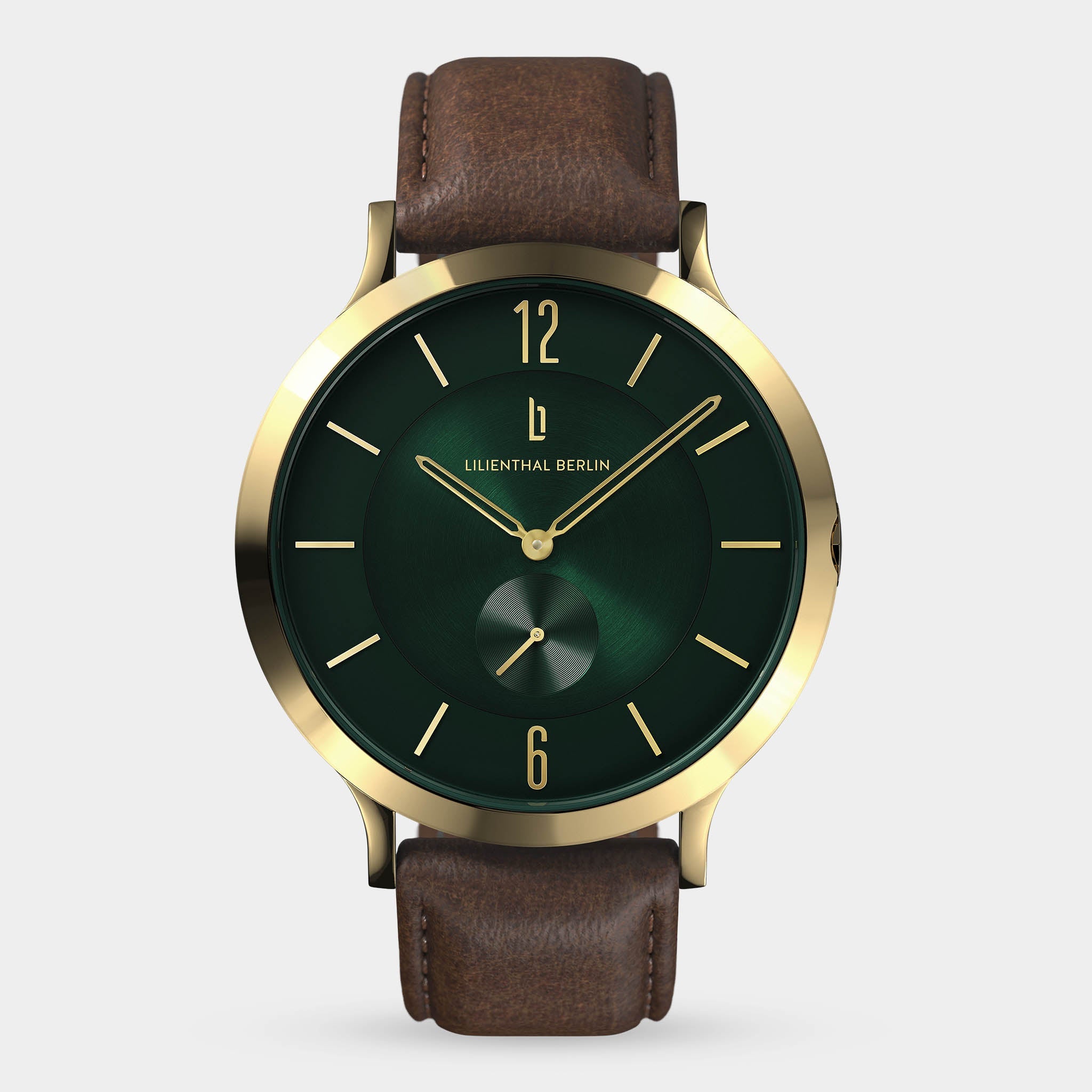 The Classic Gold Green Leather Dark brown – Lilienthal Berlin