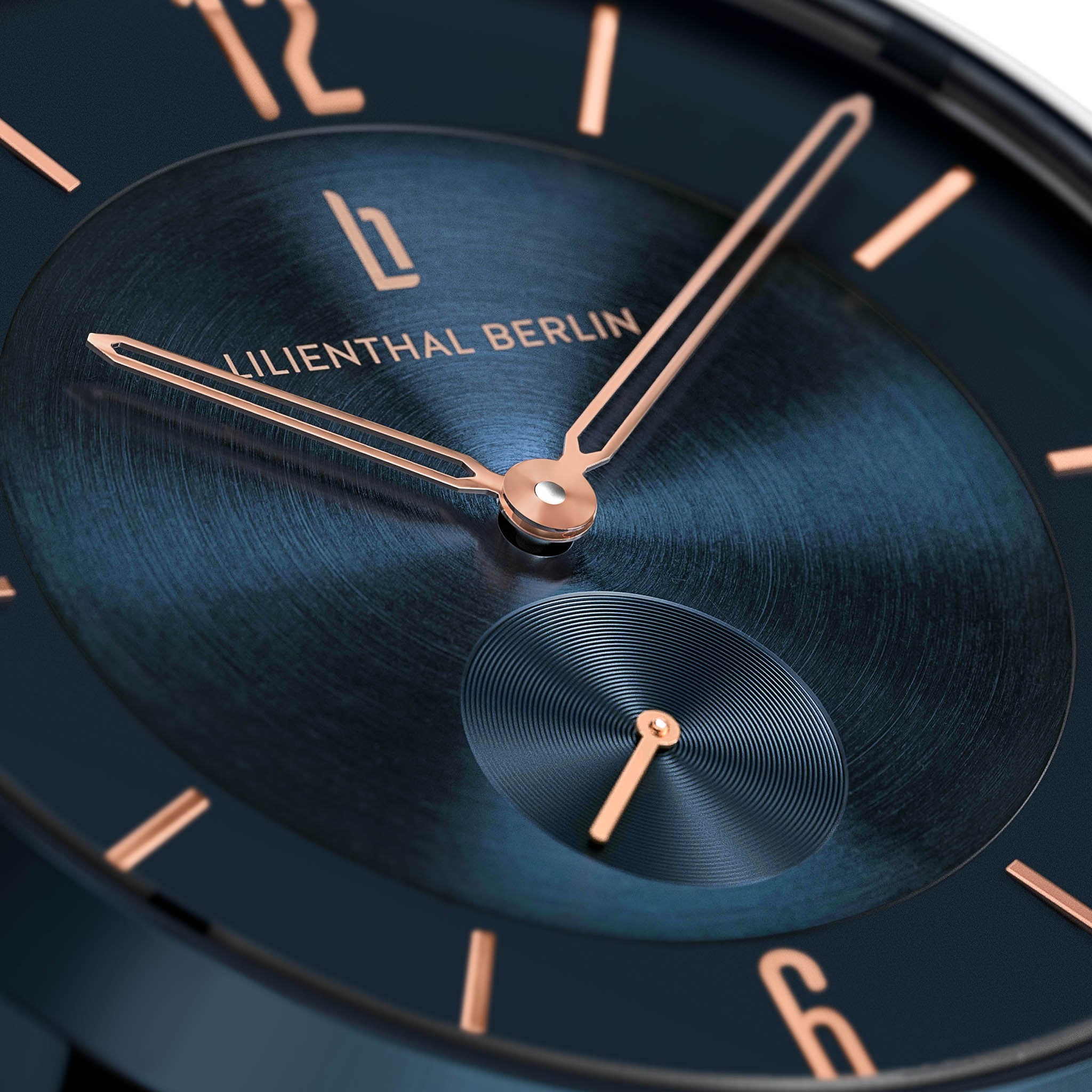 The Classic Blue Rose Gold Leather Dark blue – Lilienthal Berlin