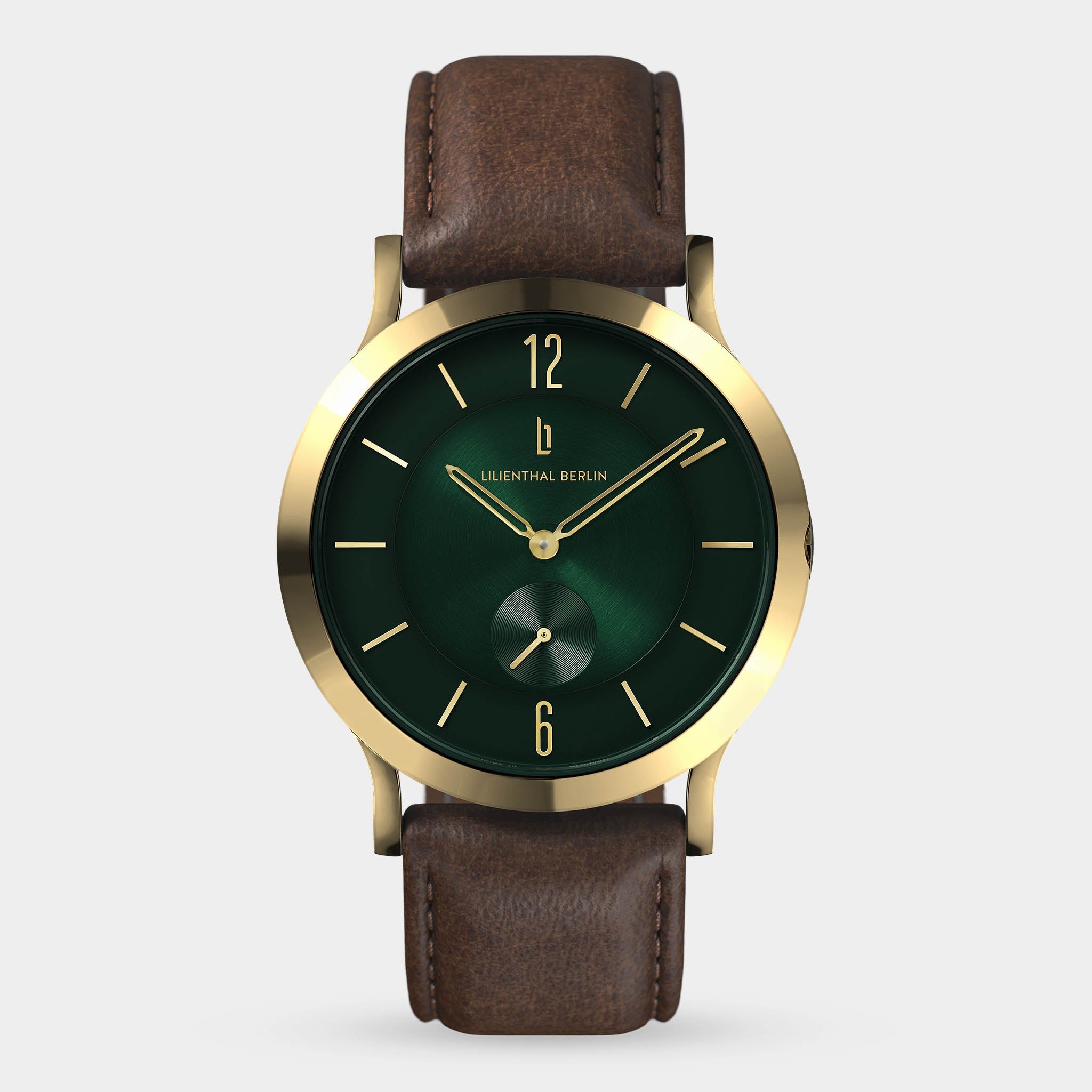 The Classic Gold Green Leather Dark brown – Lilienthal Berlin