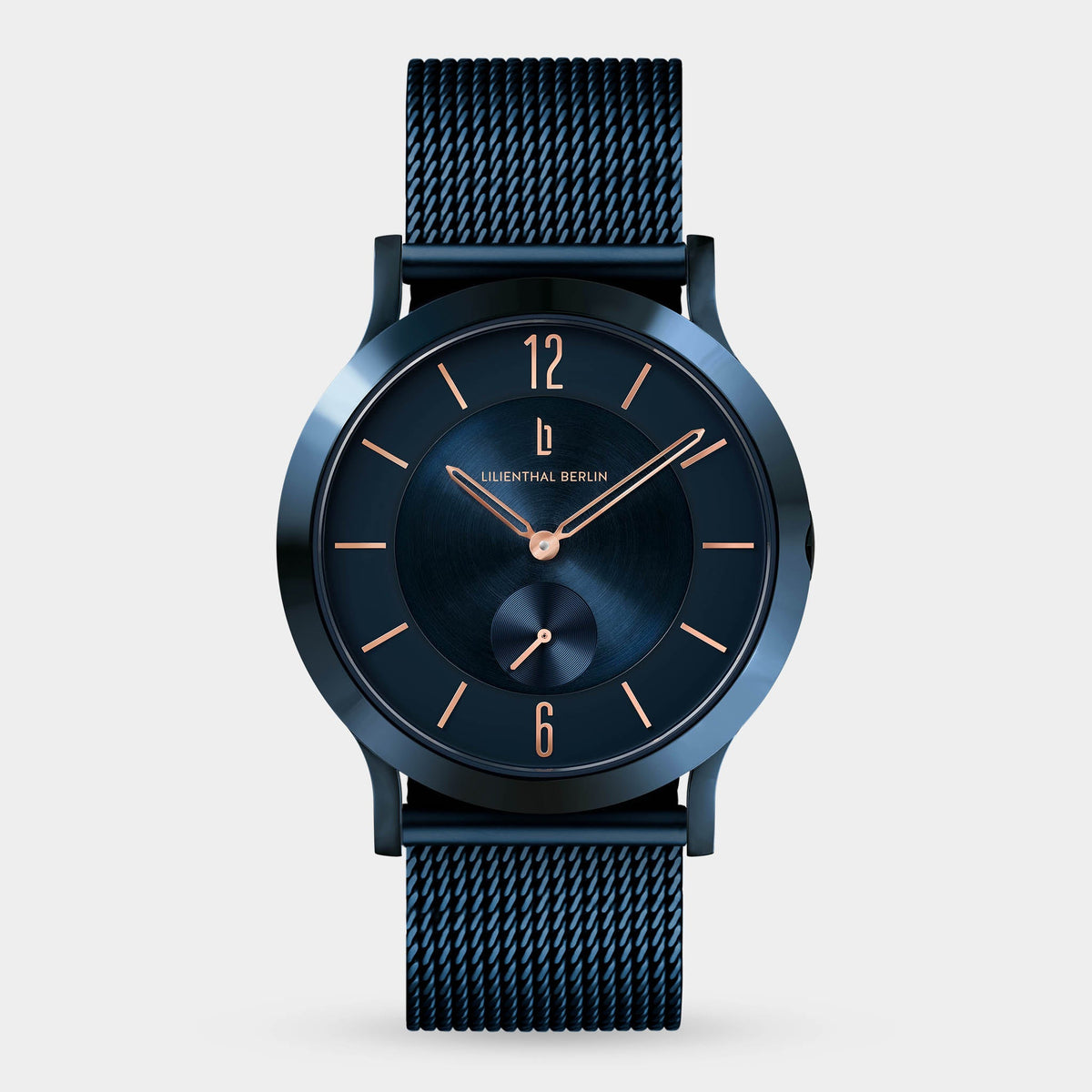 Lilienthal Berlin The Classic Blue Rose Gold Leather Dark Blue Ndash Lilienthal Berlin North America