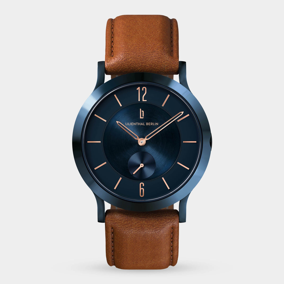 Lilienthal Berlin The Classic Blue Rose Gold Leather Dark Blue Ndash Lilienthal Berlin North America