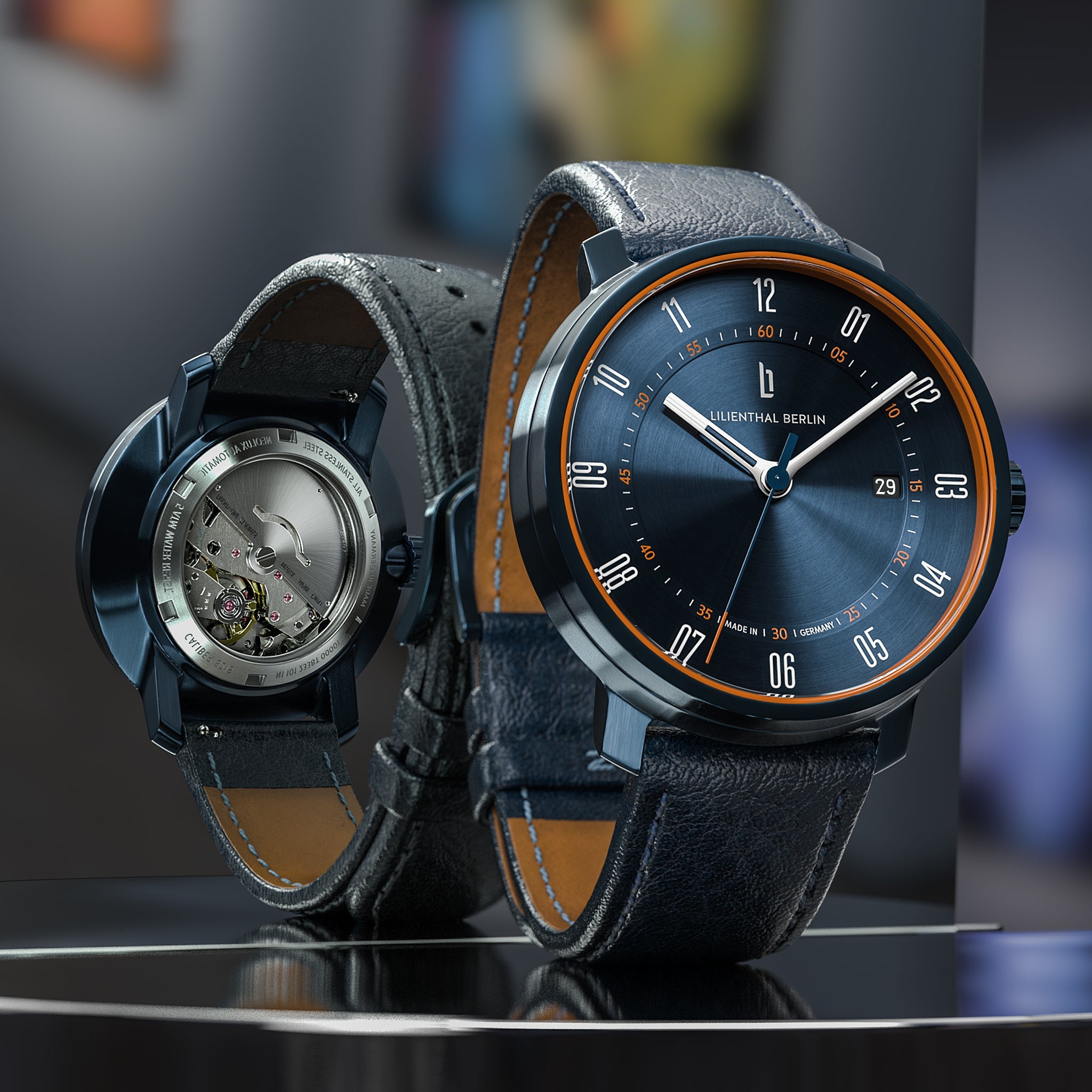 Neolux Blue Orange - Leather Dark Blue - Lilienthal Berlin