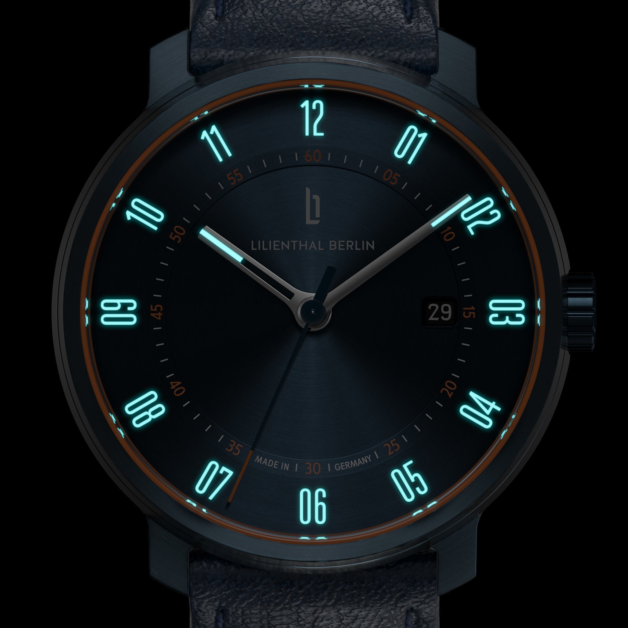 NEOLUX BLUE ORANGE Leather Dark blue – Lilienthal Berlin - North