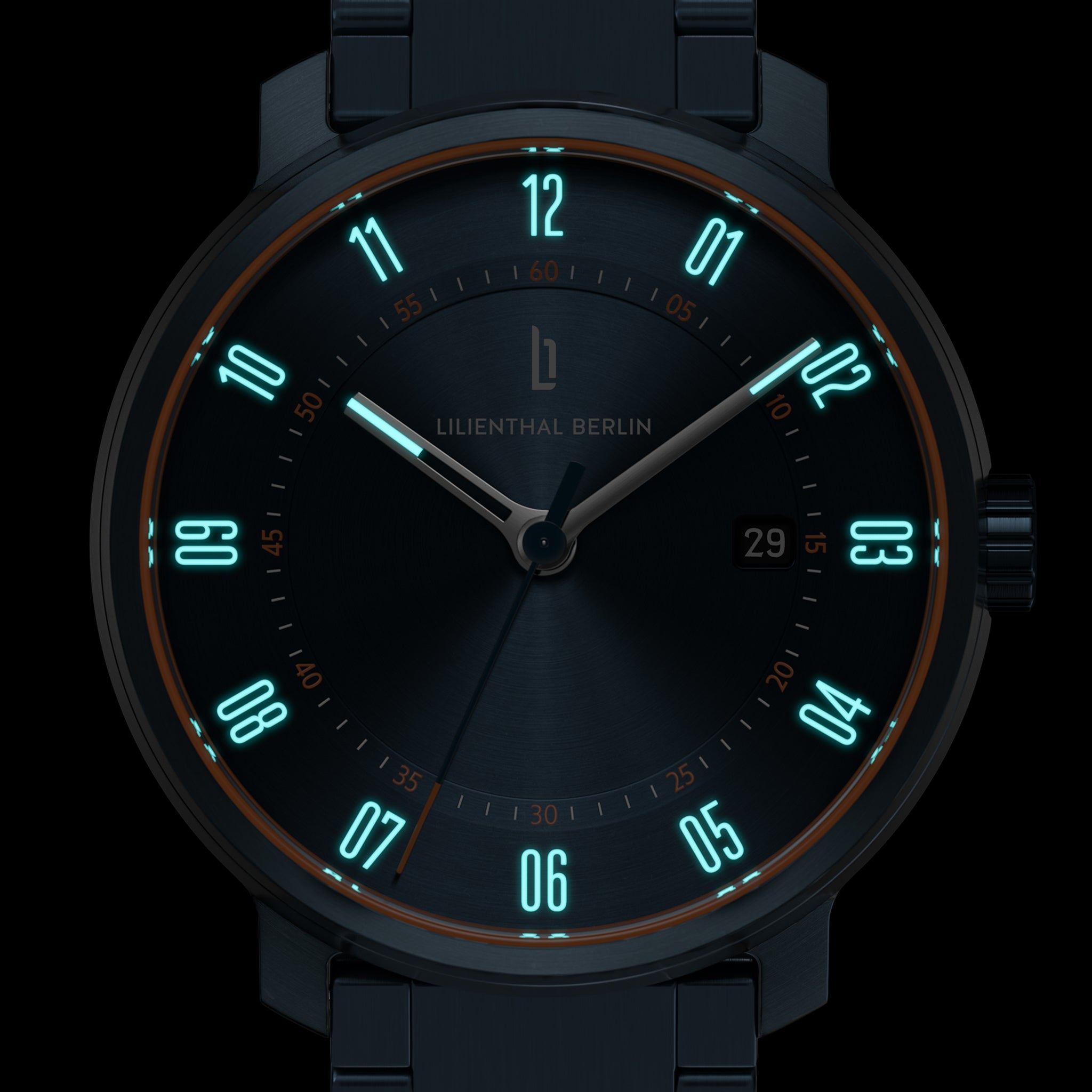 NEOLUX BLUE ORANGE Stainless steel Blue Brushed – Lilienthal