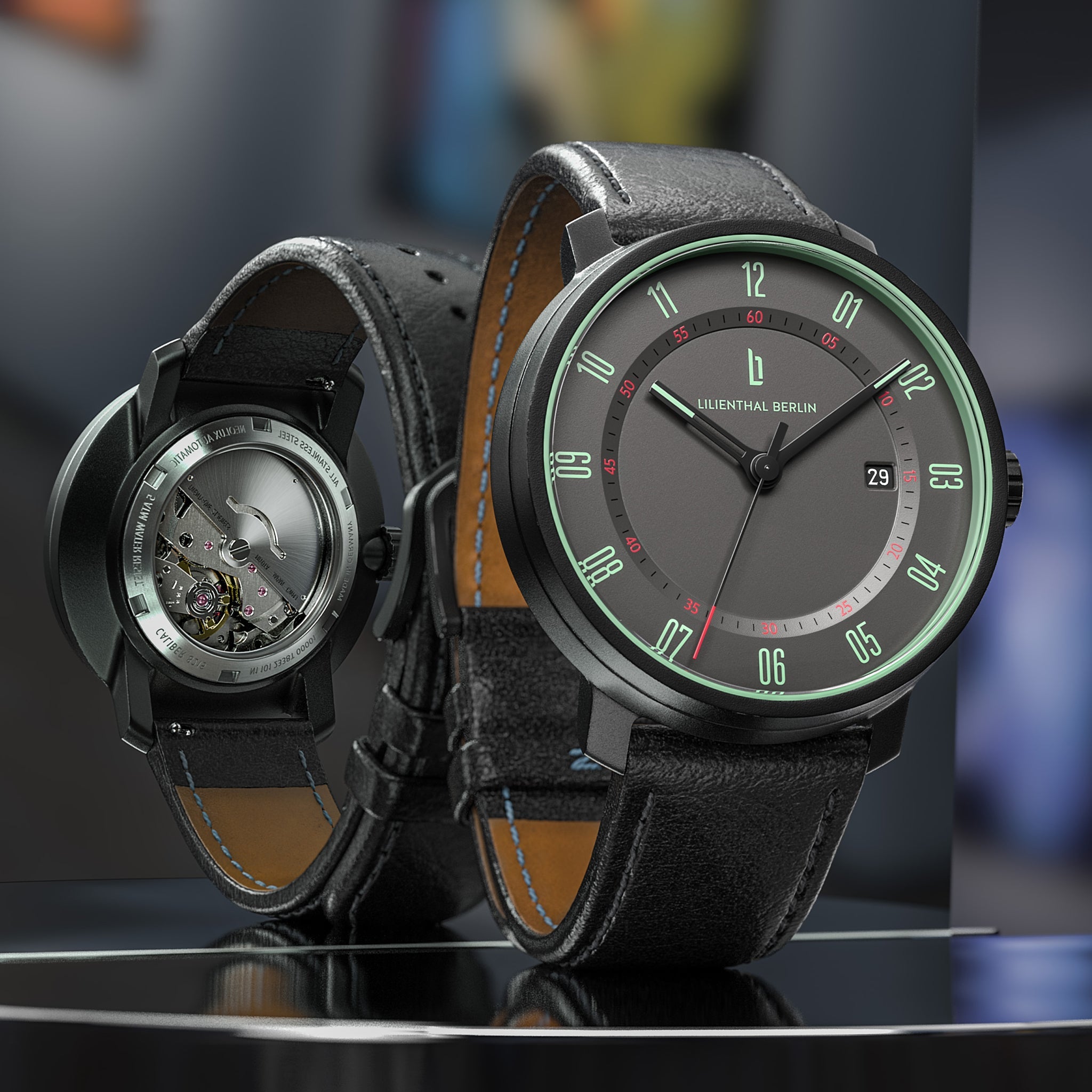Neolux Grey Mint Leather Black – Lilienthal Berlin - North America