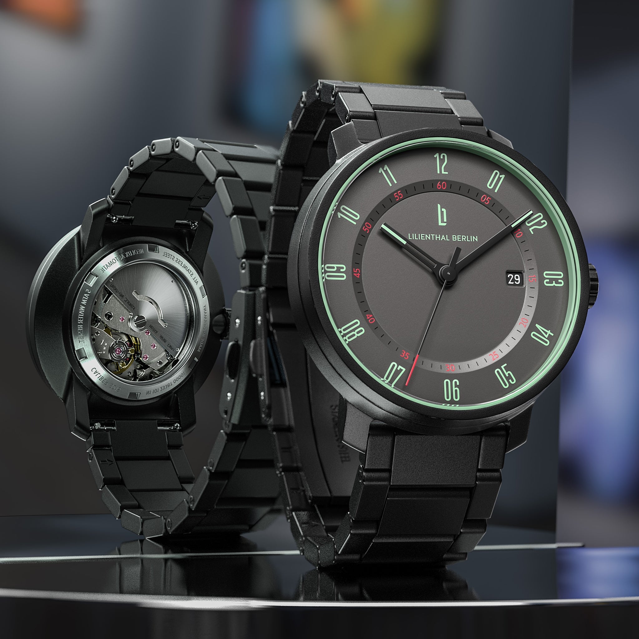 Neolux Grey Mint Stainless steel Black Matte – Lilienthal Berlin
