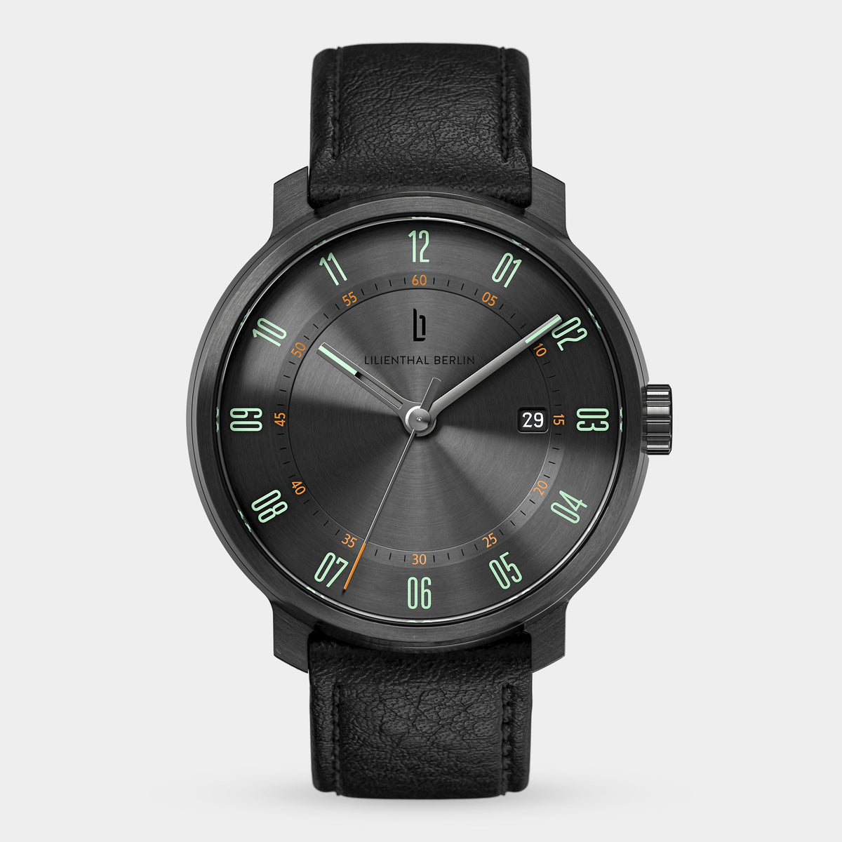 Lilienthal Berlin Neolux Slate Grey — Galvanized Surface, Superluminova Details