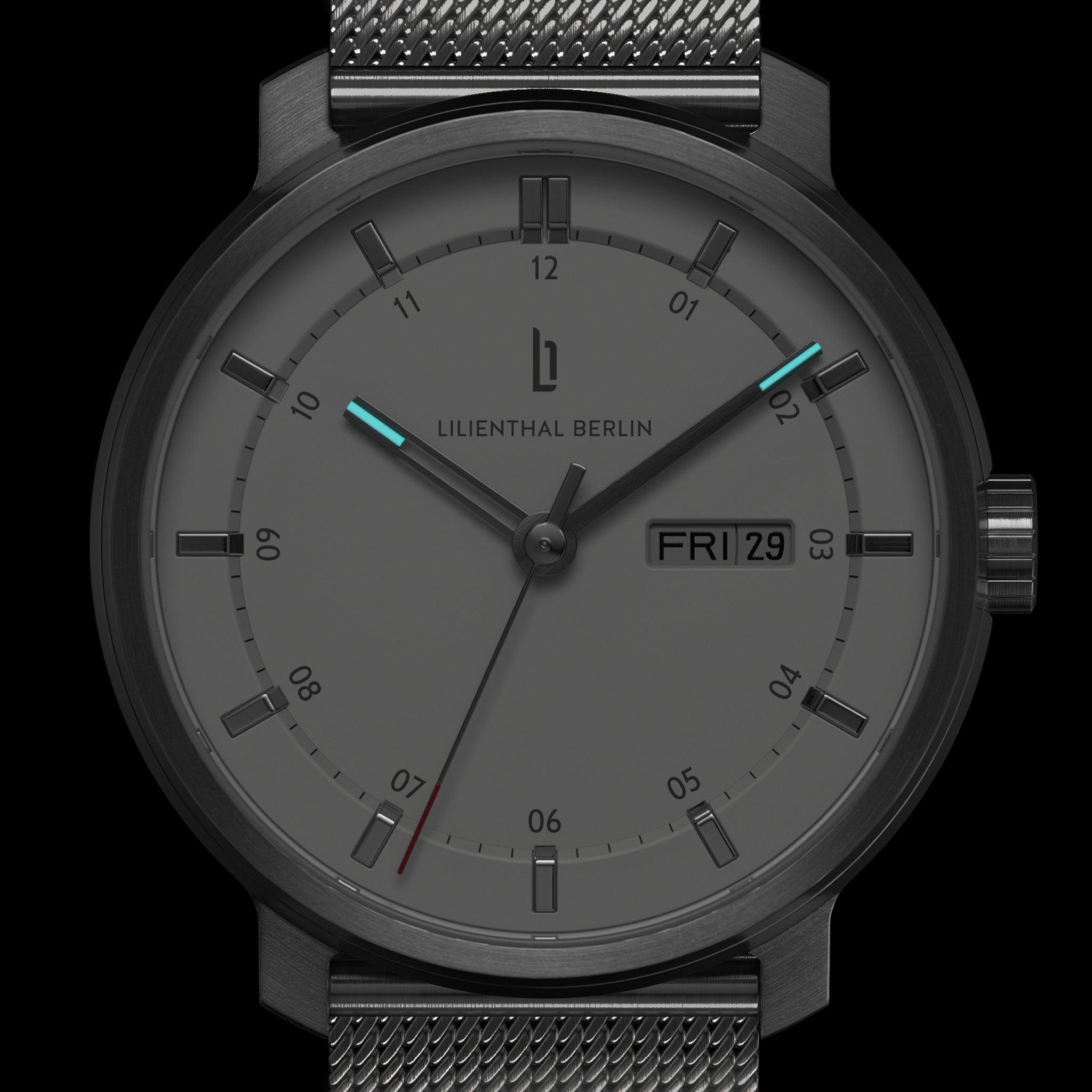 Neolux Day Date Silver White Mesh Silver Brushed – Lilienthal