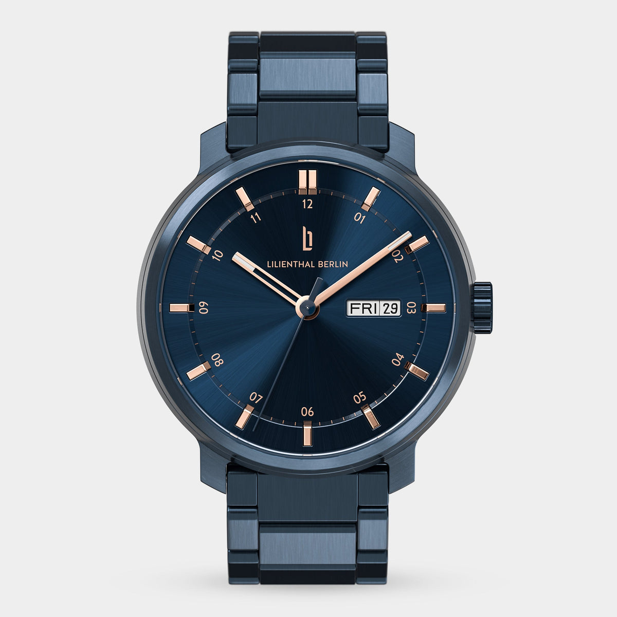 Lilienthal Berlin Neolux Day Date Black Blue Leather Black Ndash Lilienthal Berlin North America