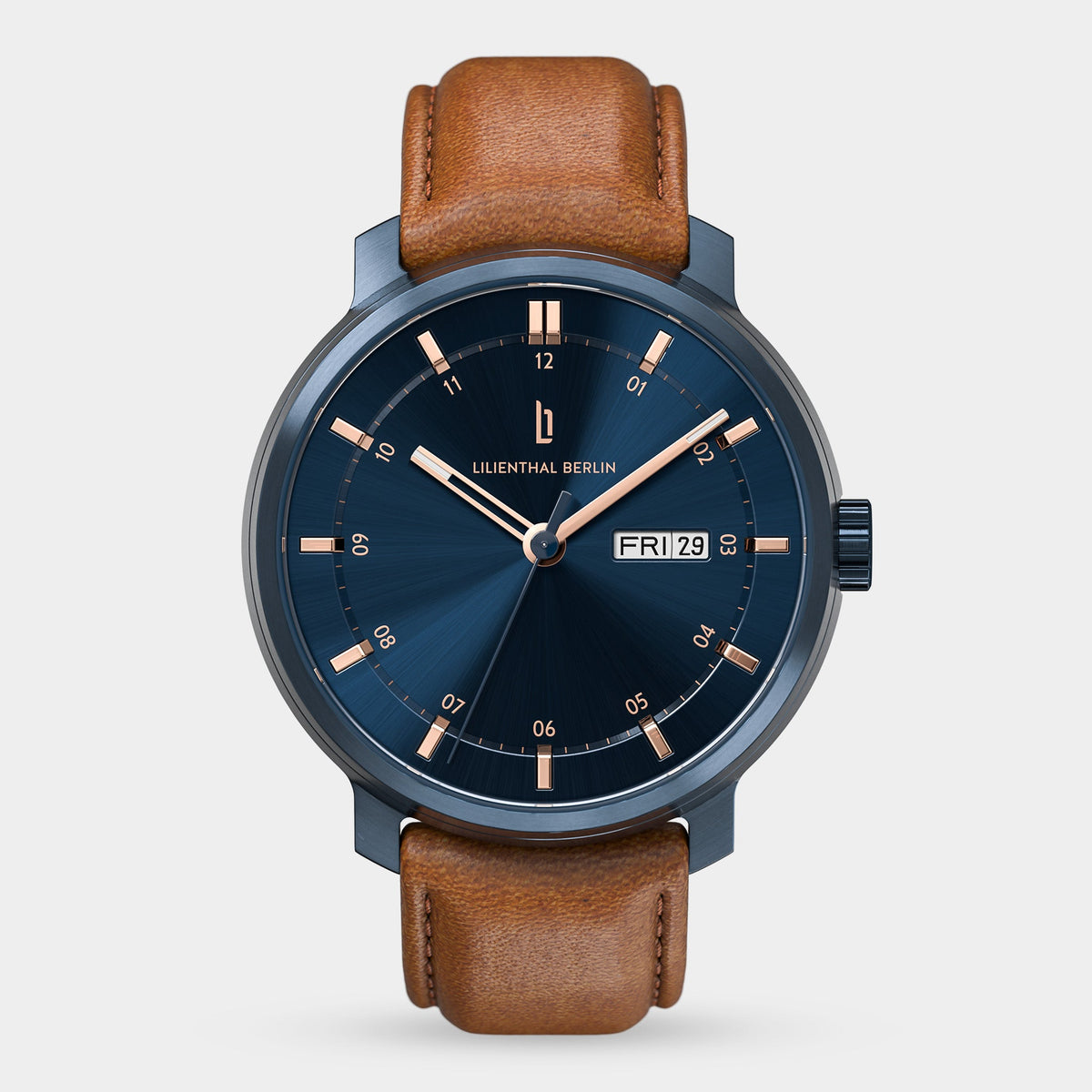Lilienthal Berlin Neolux Day Date Black Blue Leather Black Ndash Lilienthal Berlin North America