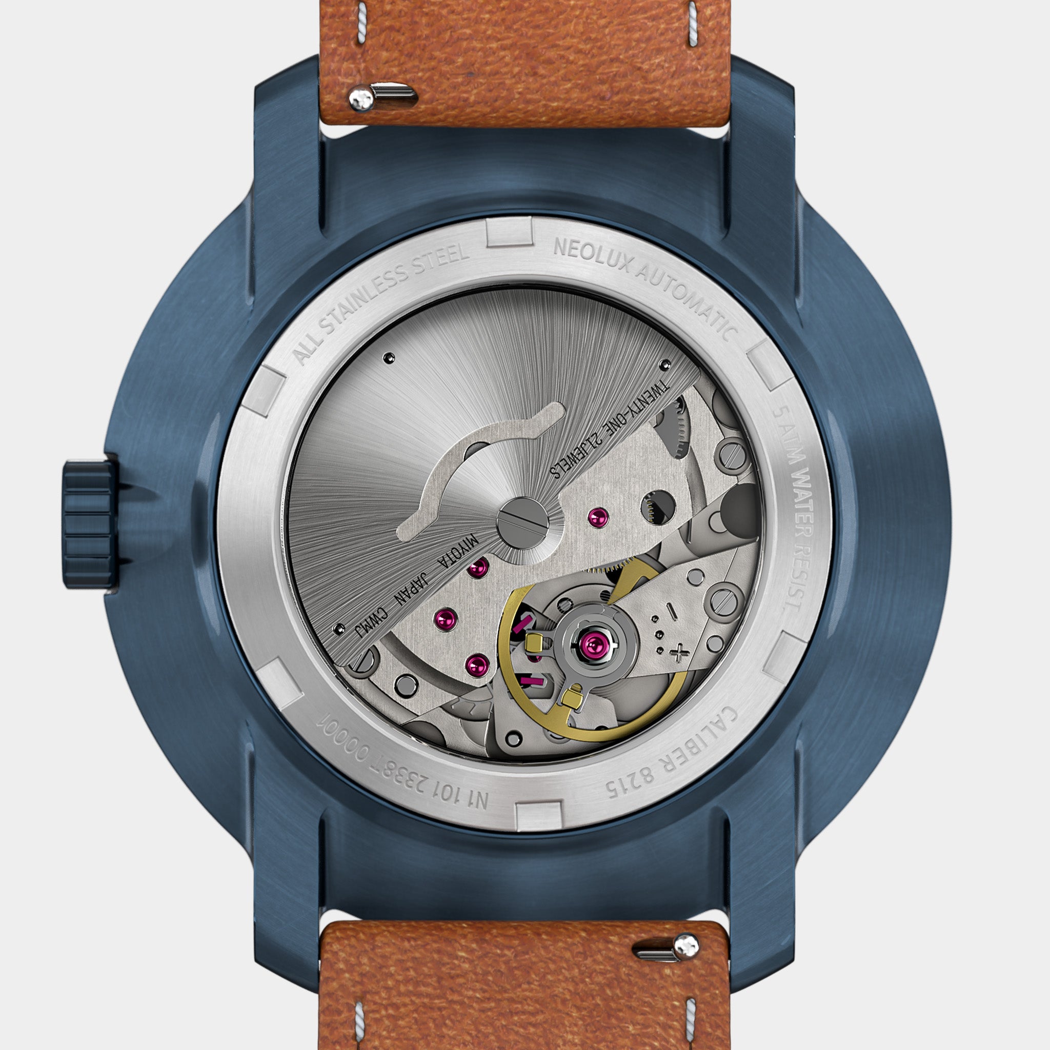 Neolux Day Date Blue Rose Gold Leather Light brown – Lilienthal