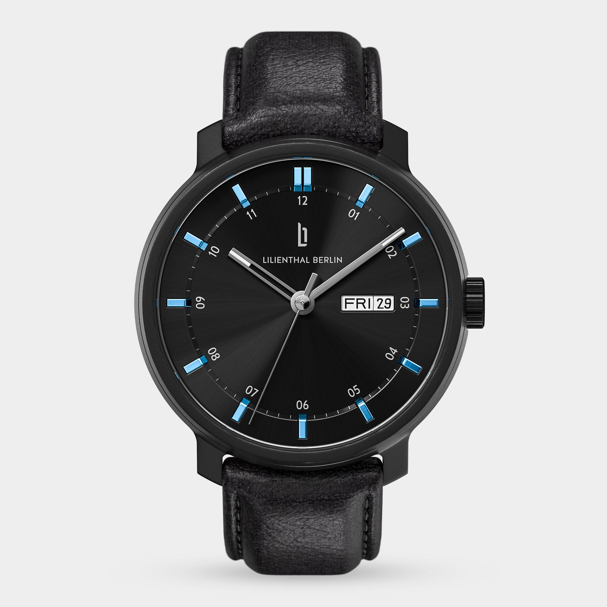 Neolux Day Date Black Blue Mesh Black Matte – Lilienthal Berlin