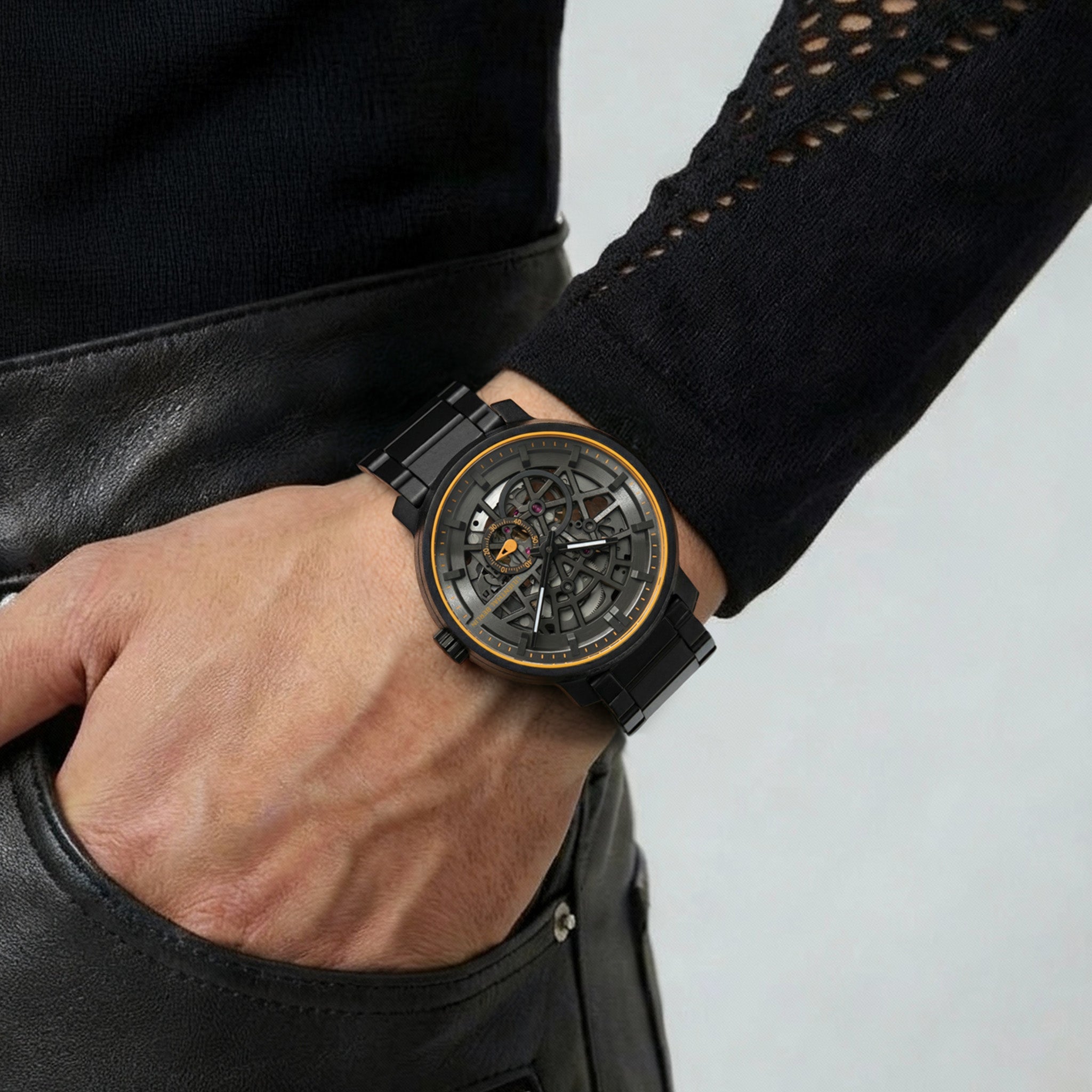 Neolux Skeleton Black Orange - Stainless Steel – Lilienthal Berlin Neolux Skeleton Black Orange - Stainless Steel – Lilienthal Berlin