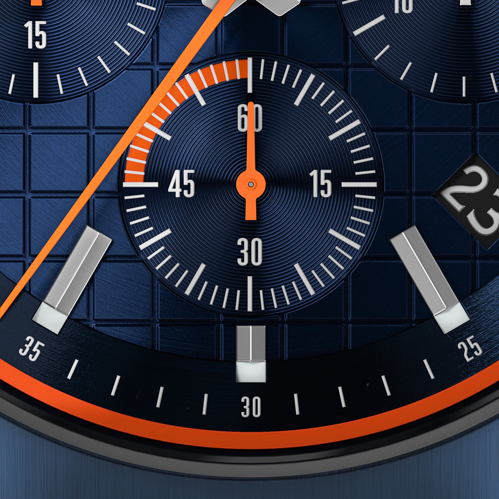 Octachrono Blue Orange Stainless steel Blue Brushed – Lilienthal