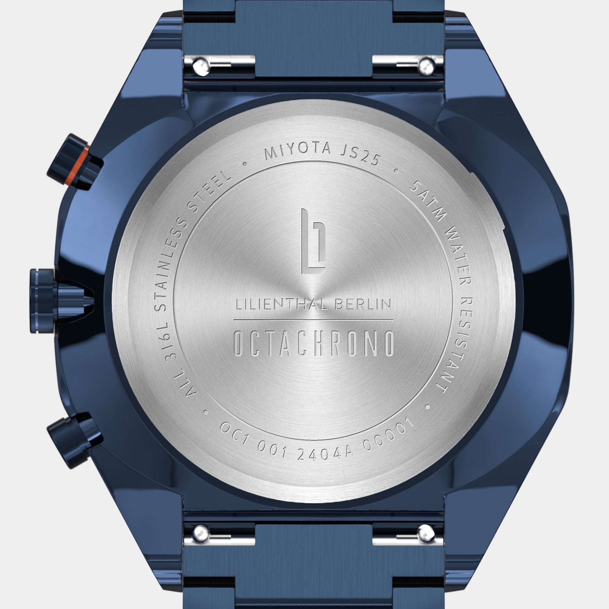 Octachrono Blue Orange Stainless steel Blue Brushed – Lilienthal