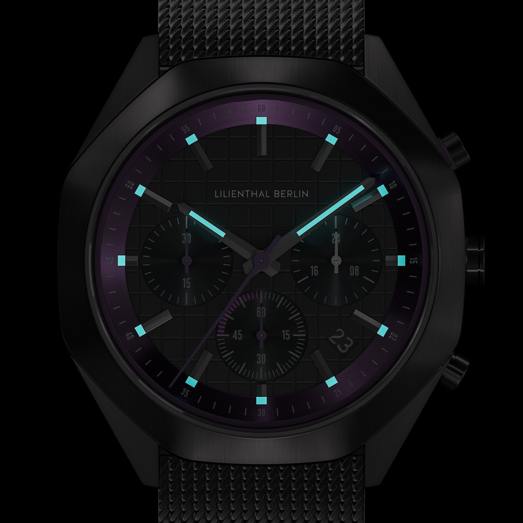 Octachrono Dark Silver Purple Mesh Anthracite Brushed – Lilienthal