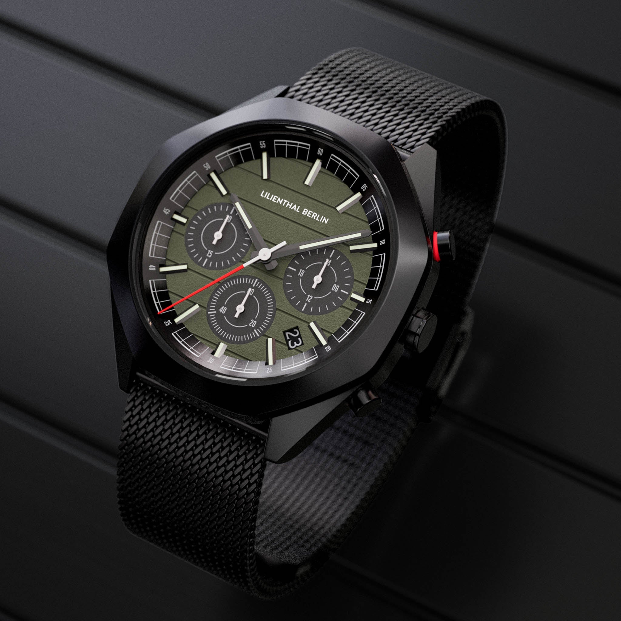 Octachrono Black Olive Mesh Black Matte – Lilienthal Berlin