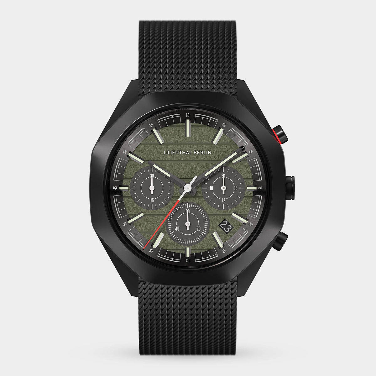 Lilienthal Berlin Octachrono Black Lime Mesh Black Brushed Ndash Lilienthal Berlin North America