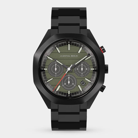 Octachrono Black Olive Stainless steel Black Matte – Lilienthal Octachrono Black Olive Stainless steel Black Matte – Lilienthal