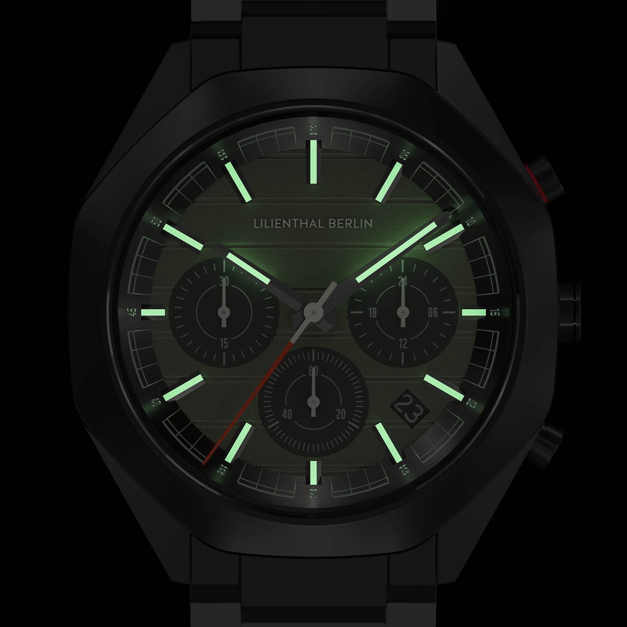 Octachrono Black Olive Stainless steel Black Matte – Lilienthal