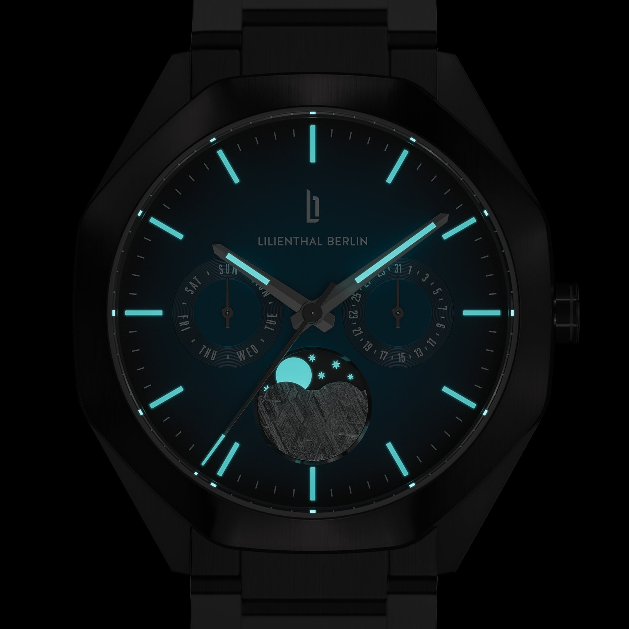 Octamoon Meteorite IV Stainless Steel Black Brushed