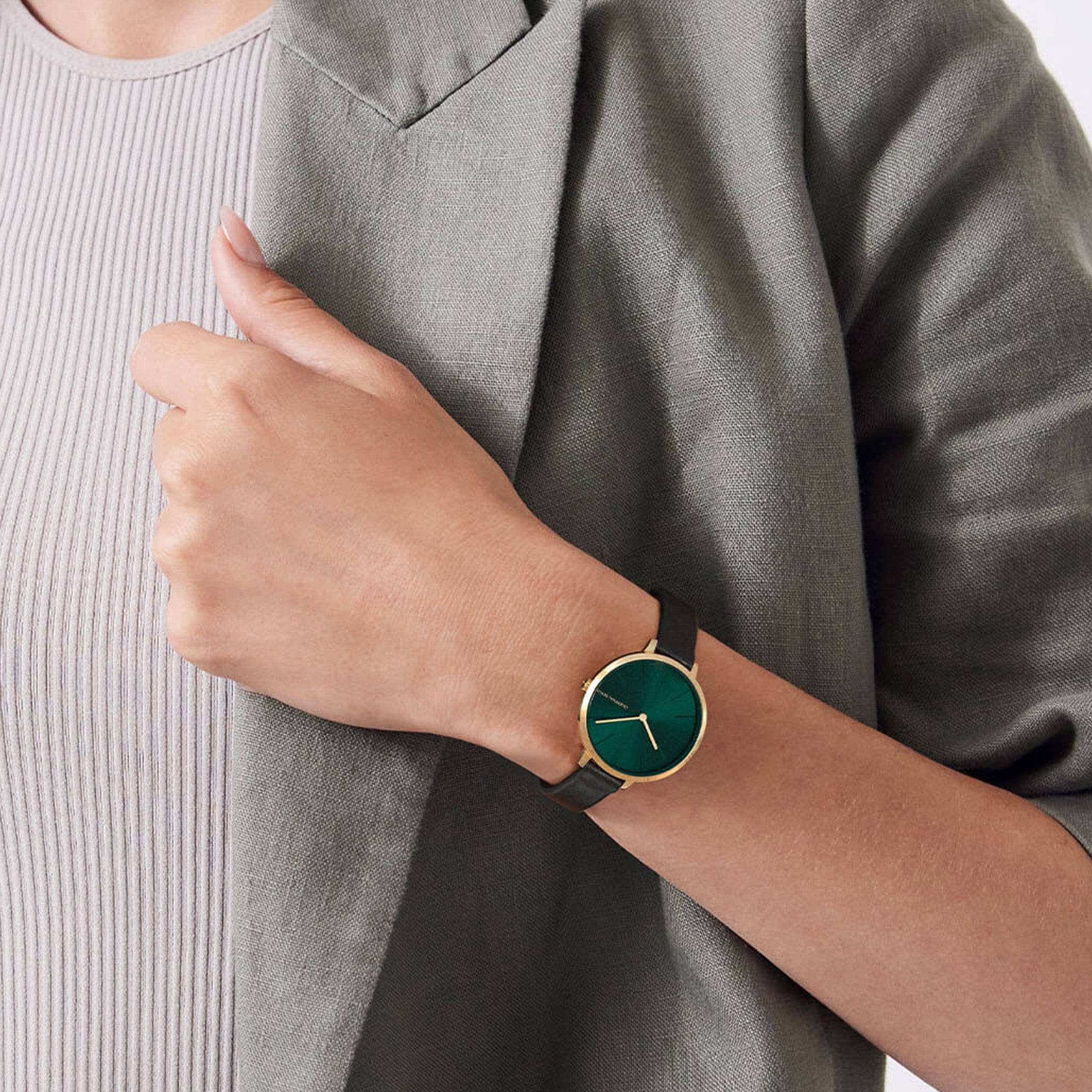 Rosalux Gold Emerald Green Leather Black – Lilienthal Berlin