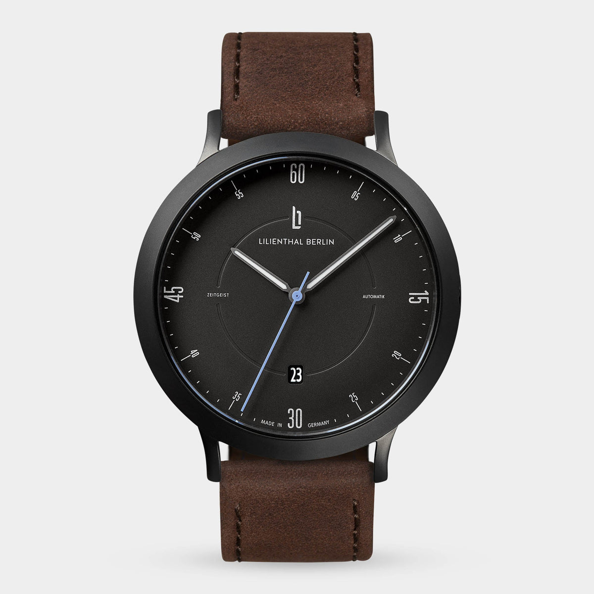 Lilienthal Berlin Zeitgeist Automatik All Black Leather Black Ndash Lilienthal Berlin North America
