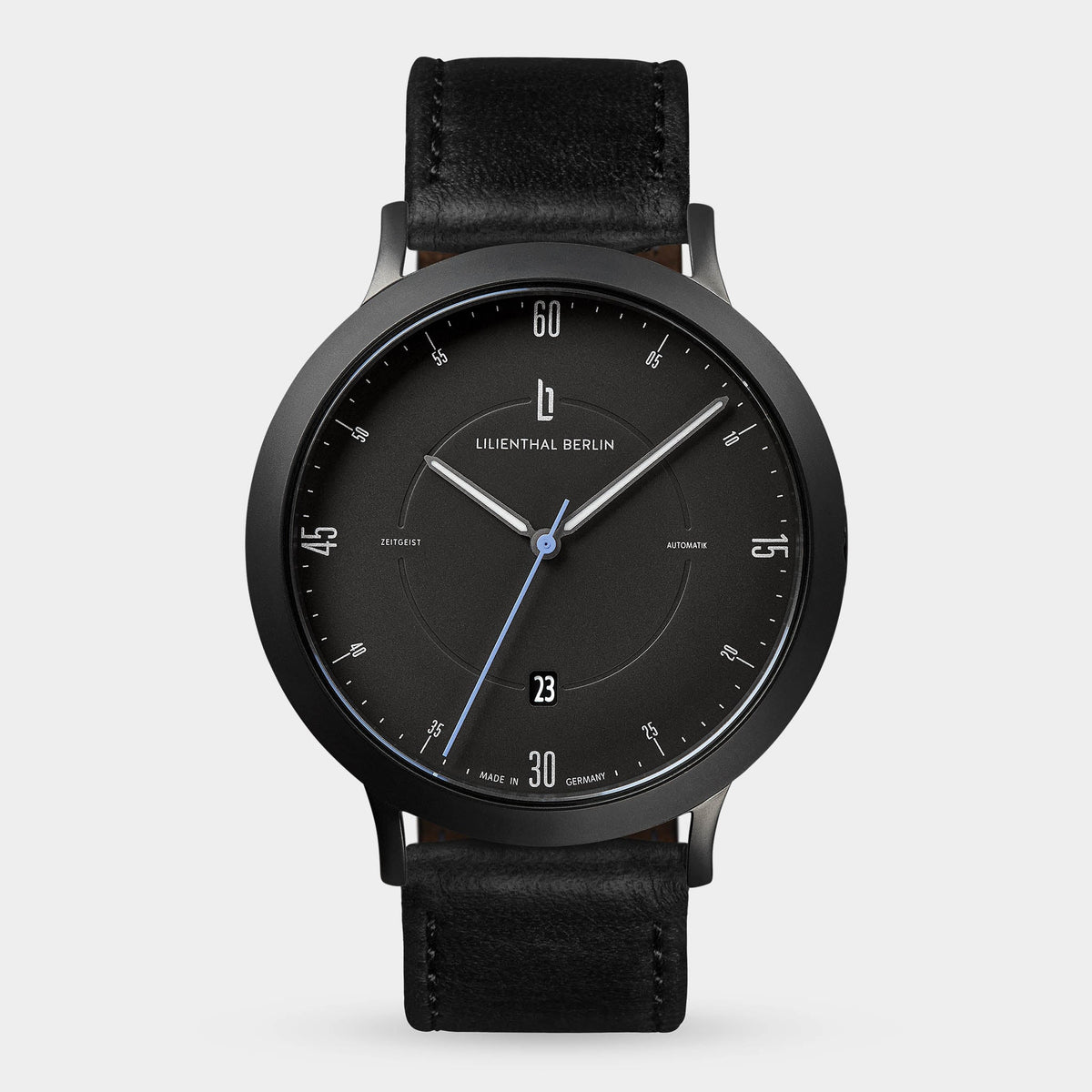 Lilienthal Berlin Zeitgeist Automatik — Galvanized Surface With Sunburst Finish, Superluminova Hands