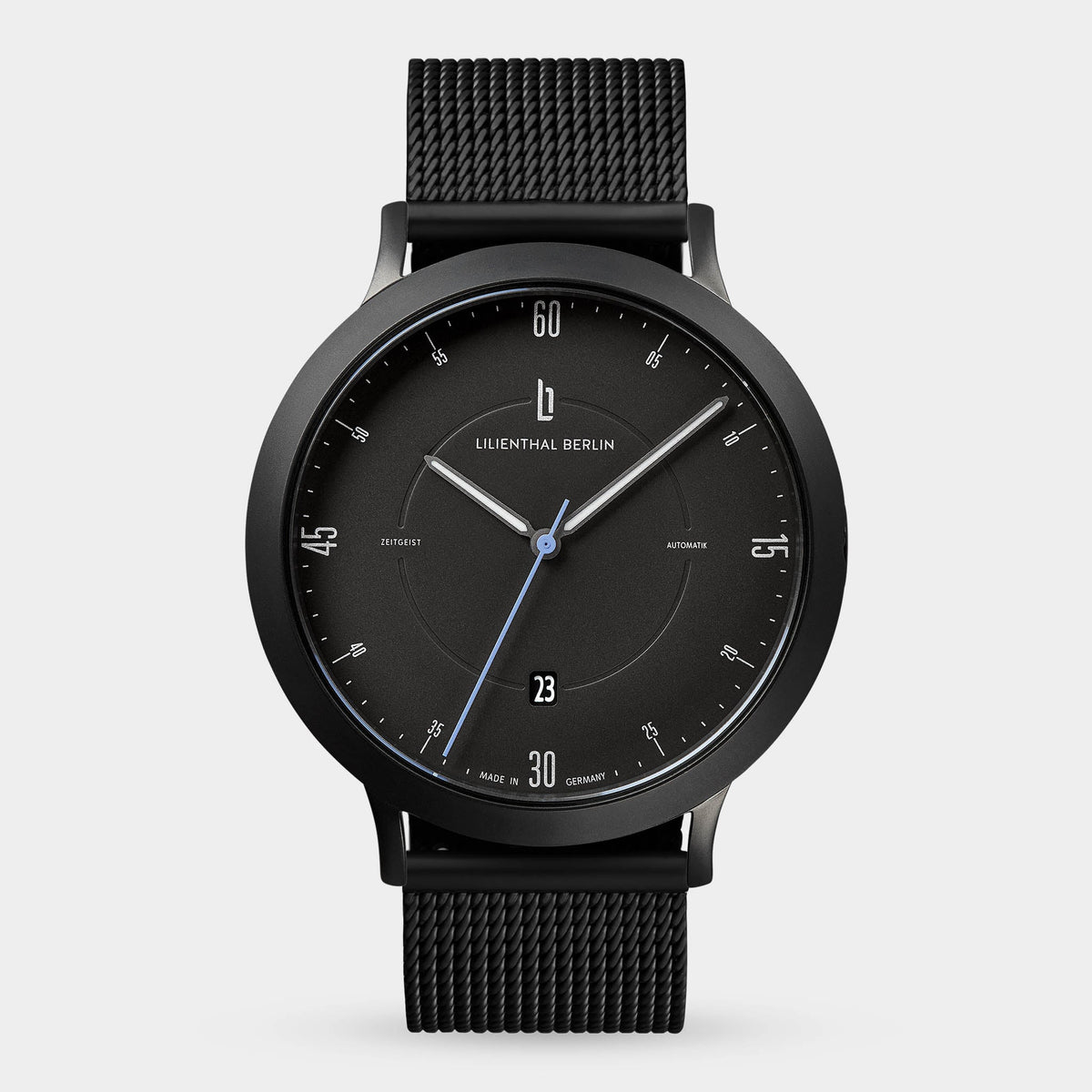 Lilienthal Berlin Zeitgeist Automatik All Black Leather Black Ndash Lilienthal Berlin North America