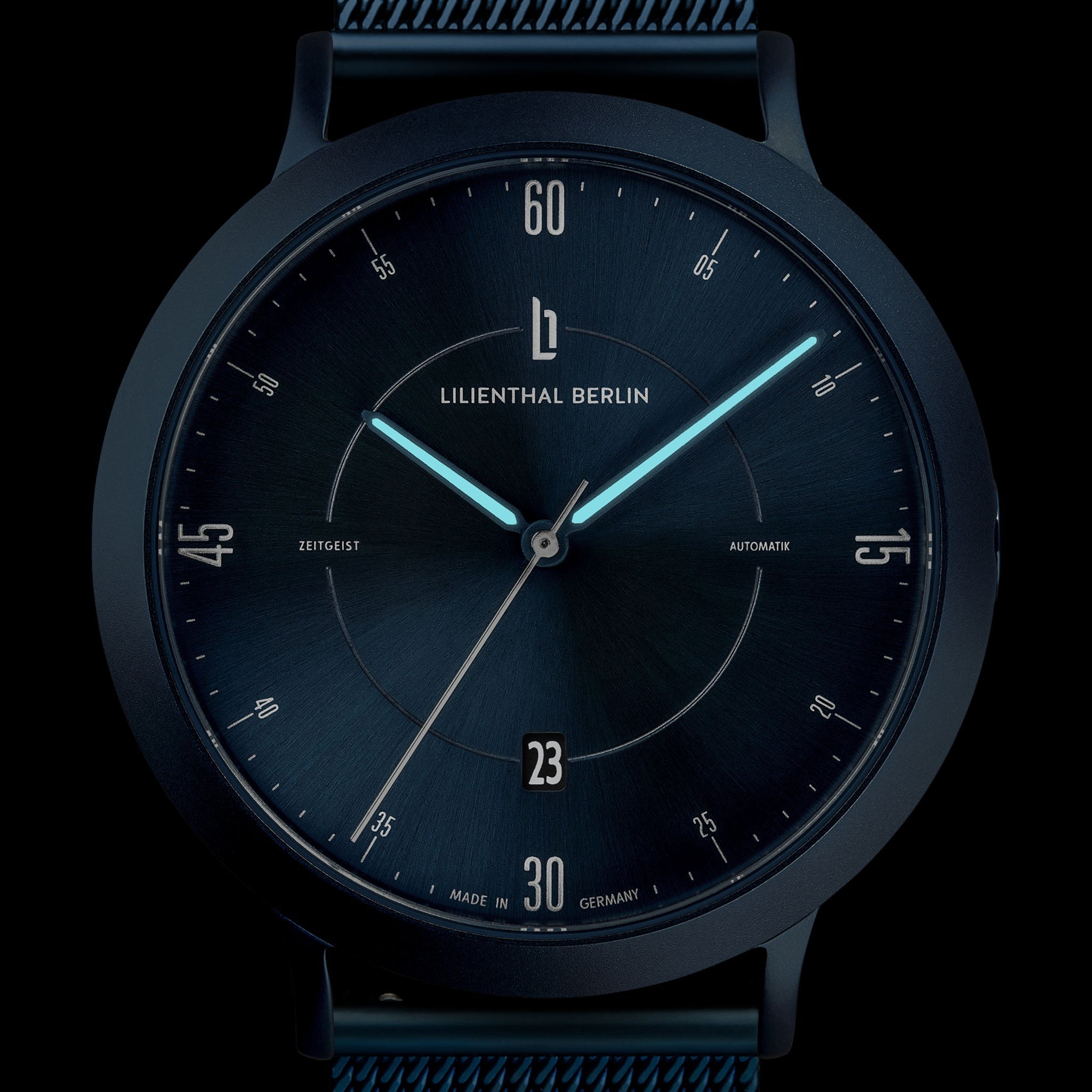 Zeitgeist Automatik All Blue Mesh Blue Matte – Lilienthal Berlin