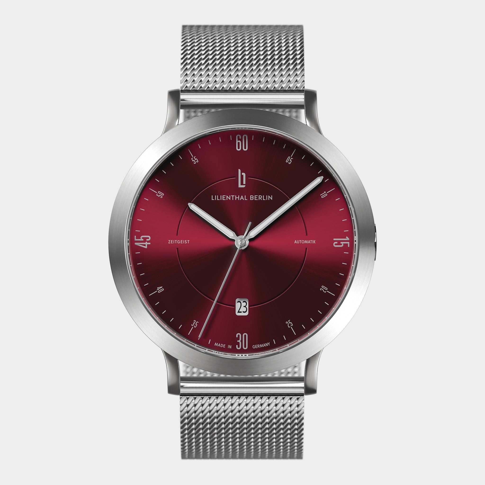 Zeitgeist Automatik Silver Bordeaux Mesh Silver Brushed