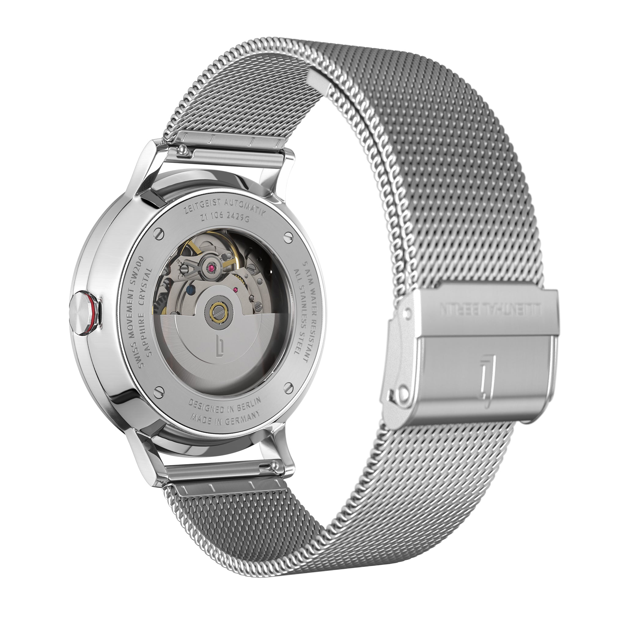 Zeitgeist Automatik Silver Bordeaux Mesh Silver Brushed
