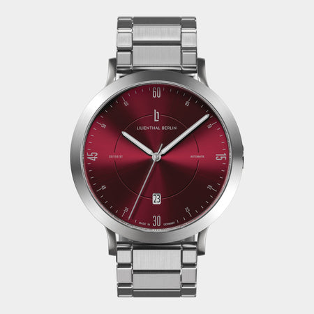Zeitgeist Automatik Silver Bordeaux Stainless steel Silver Brushed