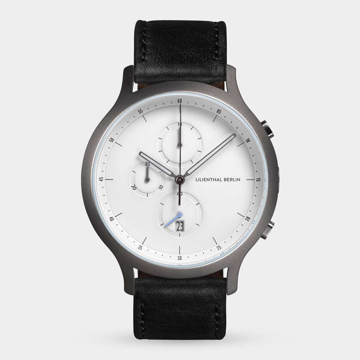 Lilienthal Berlin Chronograph Dark Silver White — Painted Surface